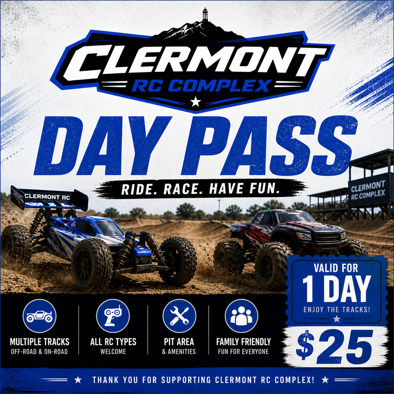 Clermont RC Complex Day Pass